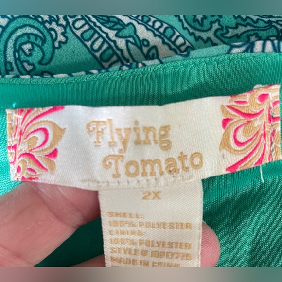 FLYING TOMATO PULLOVER V-NECK FLUTTER SKIRT DRESS, SZ 2X - Picture 4 of 9